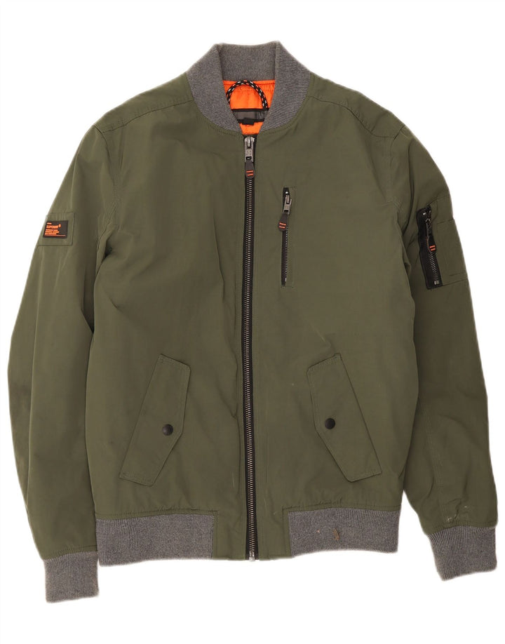 Superdry muška bomber jakna UK 38 poliester srednje zelene boje