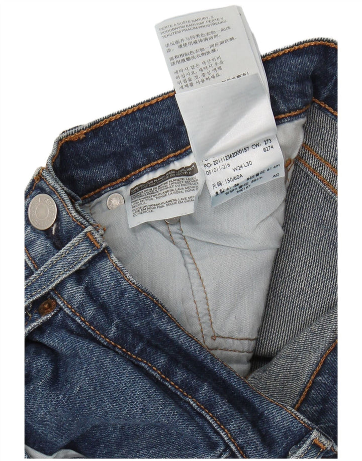 LEVI'S ženske 501 ravne traperice W24 L30 plavi pamuk