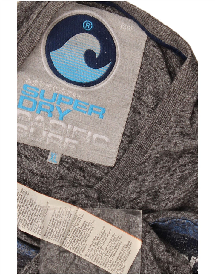 Superdry muška majica kratkih rukava s grafičkim motivima XL, sivi flekasti pamuk