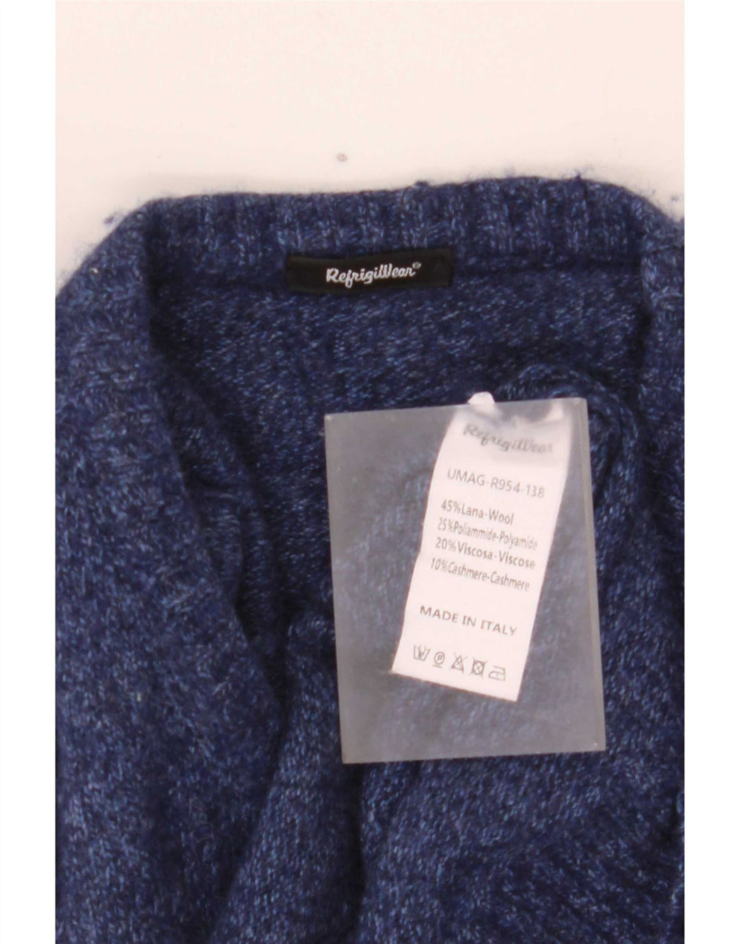 Refrigiwear muški džemper s okruglim izrezom srednje tamnoplave vune