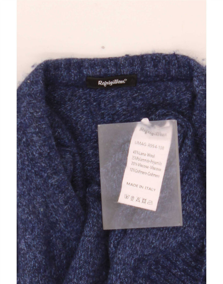 Refrigiwear muški džemper s okruglim izrezom srednje tamnoplave vune
