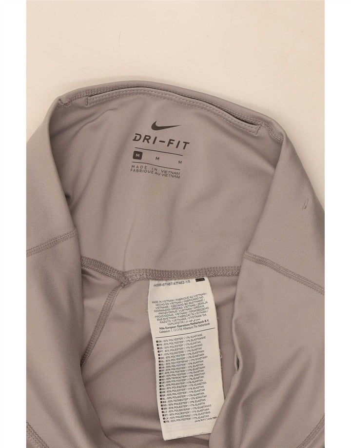 Nike Ženske Dri Fit Graphic Leggings UK 12 Medium Gray Poliester