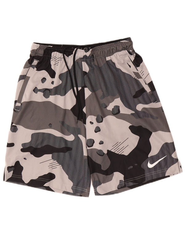 Nike Dri Fit sportske kratke hlače srednje sive boje od kamuflažnog poliestera