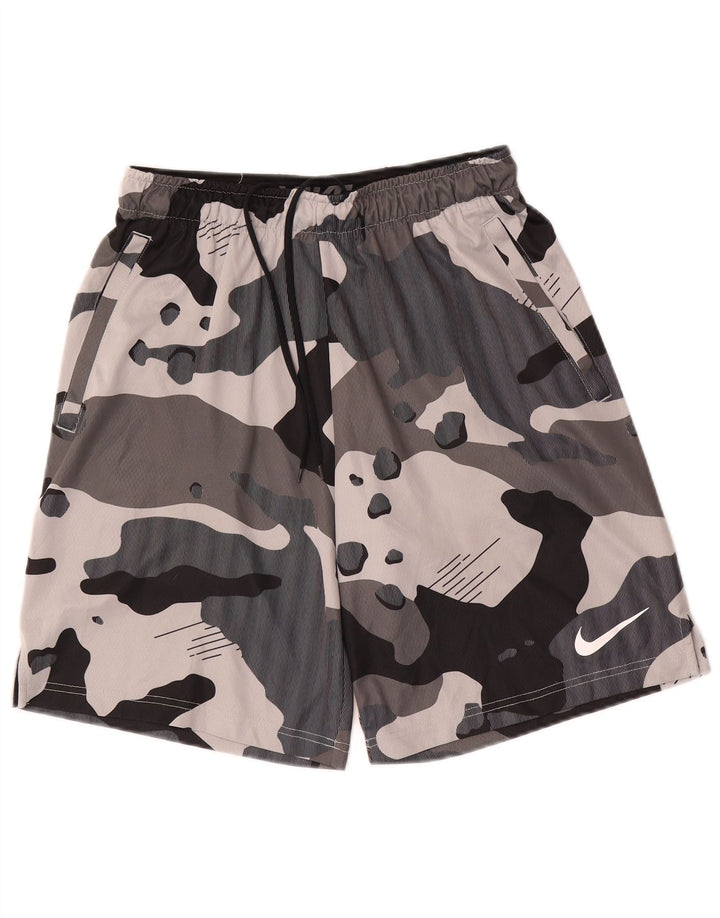 Nike Dri Fit sportske kratke hlače srednje sive boje od kamuflažnog poliestera