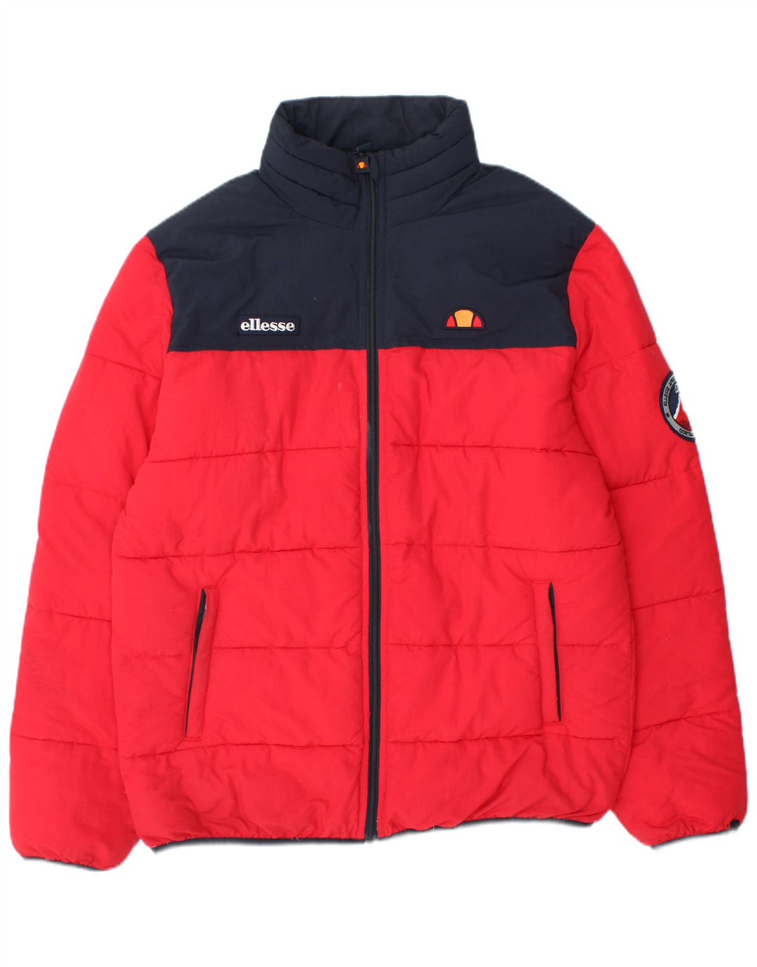 ELLESSE Muška podstavljena jakna UK 40 Large Red Colourblock poliamid
