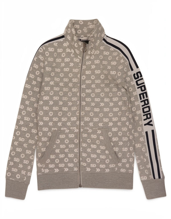 Superdry ženska gornja jakna trenirke Graphic UK 10 Mala siva pamuk