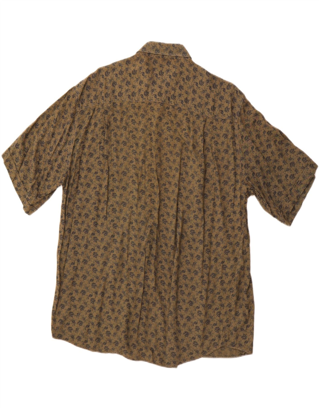 AZZURRA Mens Short Sleeve Shirt Large Khaki Floral
