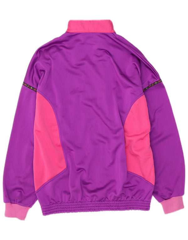 Vintage ženska gornja jakna trenirke UK 14 Large Purple Colourblock