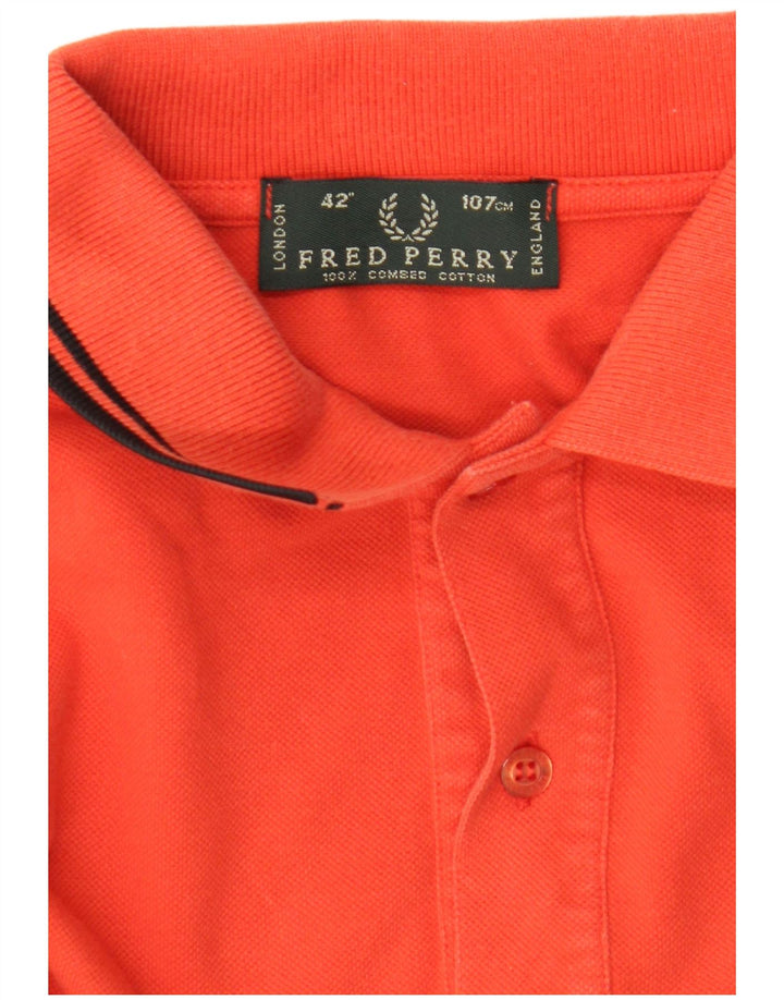 Fred Perry muška polo majica dugih rukava srednje narančasta pamučna