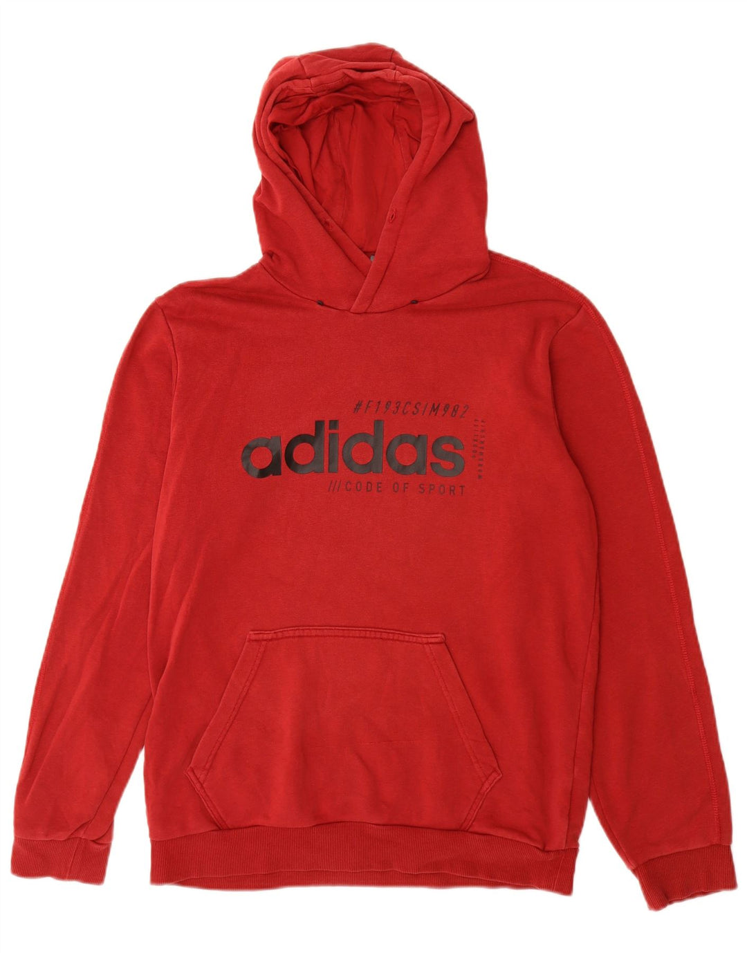 Adidas muška majica s kapuljačom s kapuljačom, srednji crveni pamuk