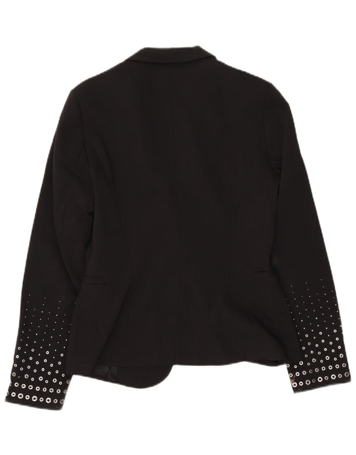 ZARA ženski sako sa 1 gumbom UK 12 srednje crni poliester