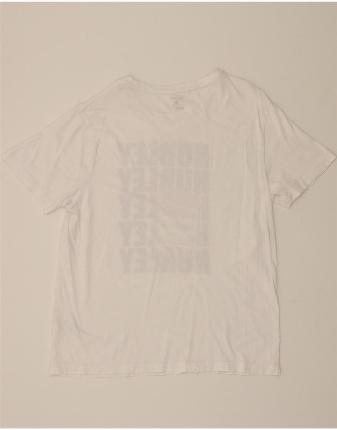HURLEY Mens Graphic T-Shirt Top Large White Cotton Vintage Hurley and Second-Hand Hurley from Messina Hembry 