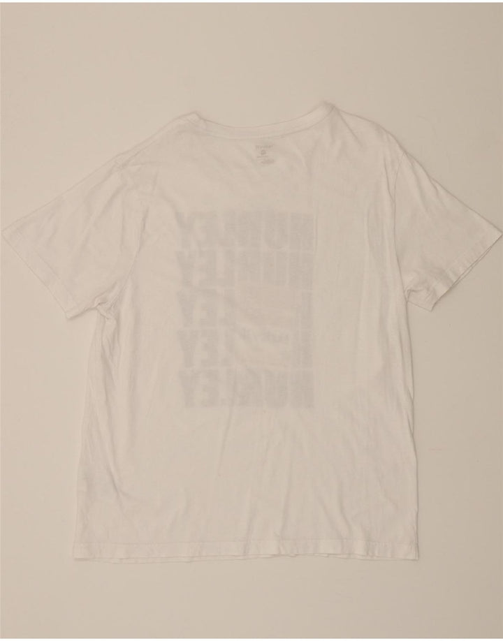 HURLEY Mens Graphic T-Shirt Top Large White Cotton Vintage Hurley and Second-Hand Hurley from Messina Hembry 