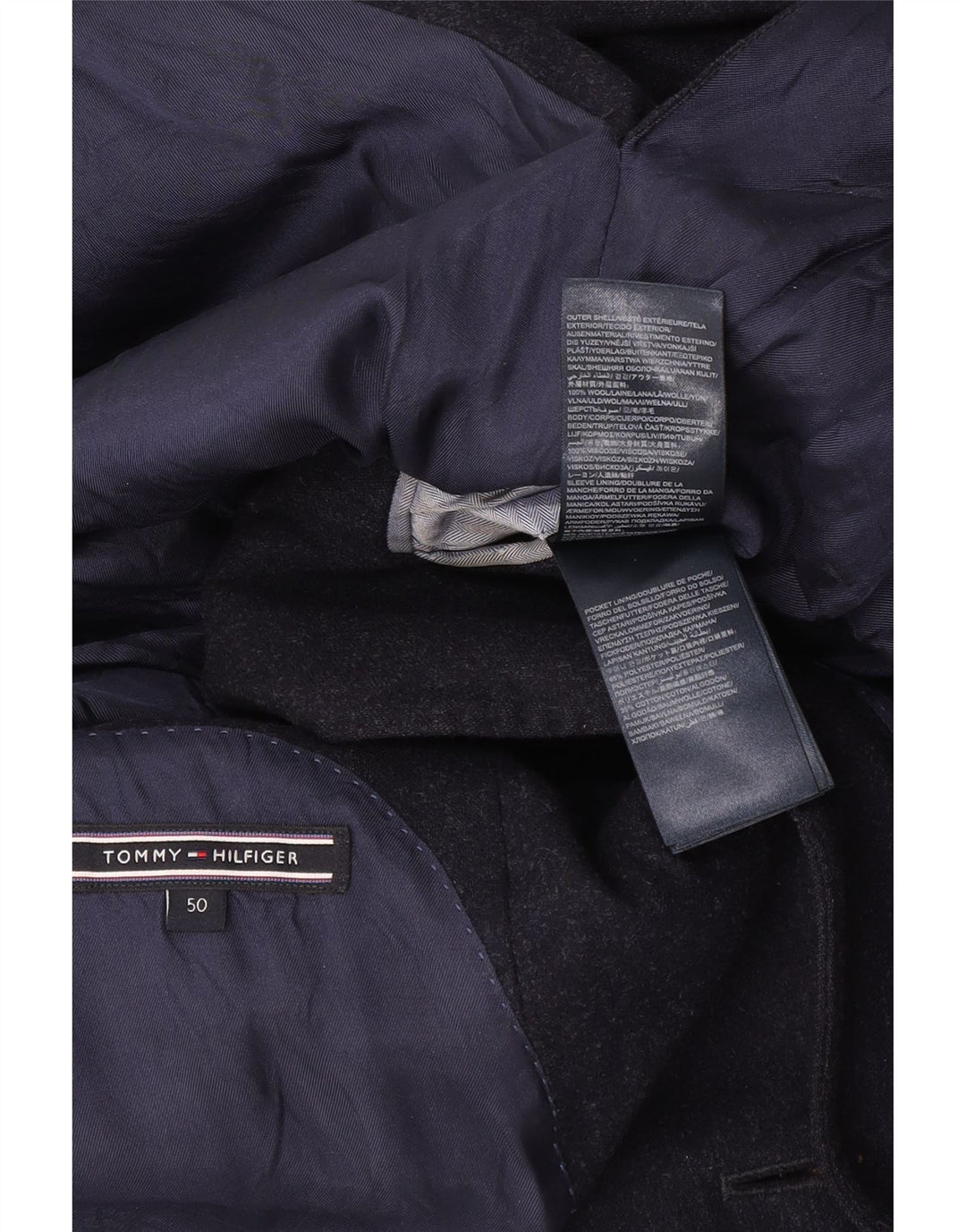 Tommy Hilfiger muška jakna s 2 gumba IT 50 velika tamnoplava vuna