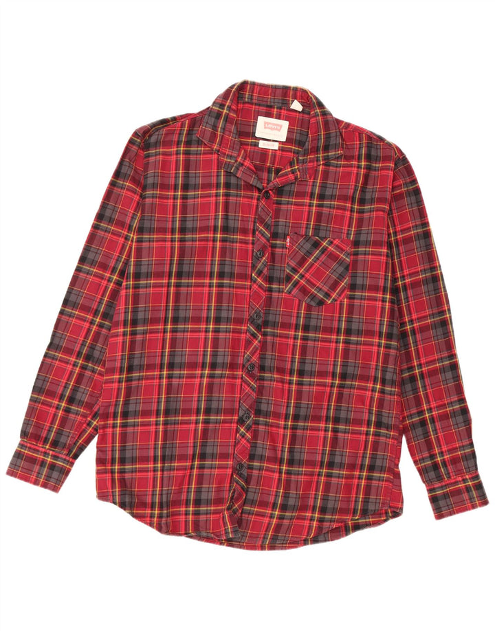 Levi's muška uska flanelska košulja XL crvena karirana