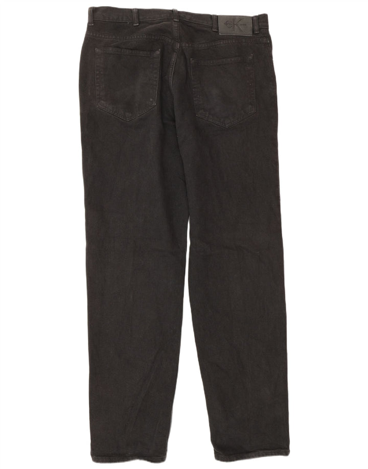 CALVIN KLEIN Ženske sužene traperice W36 L34 Crni pamuk