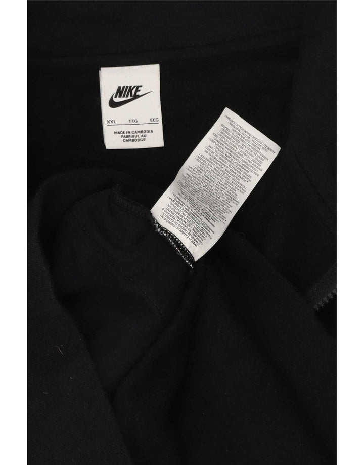 Nike muška majica s izrezom na patentni zatvarač 2XL crni pamuk
