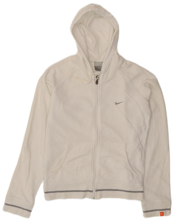 Nike ženski pulover s kapuljačom s patentnim zatvaračem UK 14/16 veliki bijeli pamuk