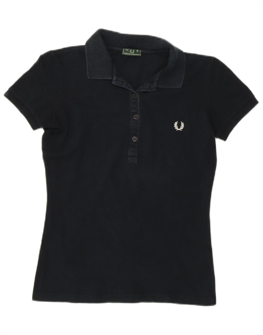 FRED PERRY Ženska polo majica UK 8 Mala crna pamuk