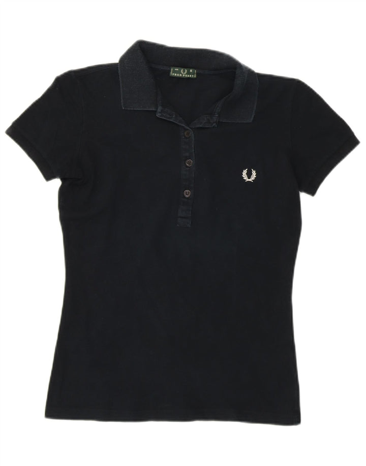FRED PERRY Ženska polo majica UK 8 Mala crna pamuk