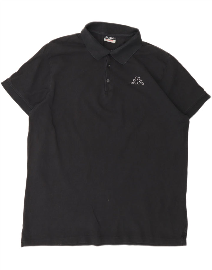 KAPPA Mens Polo Shirt 2XL Black Cotton Vintage Kappa and Second-Hand Kappa from Messina Hembry 