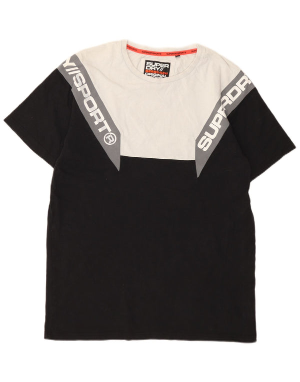 Superdry muška grafička majica kratkih rukava Srednje crni pamuk u blokovima boja