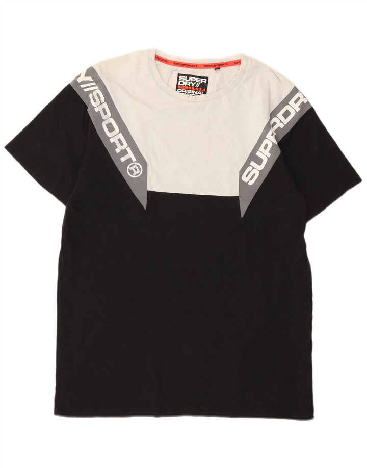 Superdry muška grafička majica kratkih rukava Srednje crni pamuk u blokovima boja