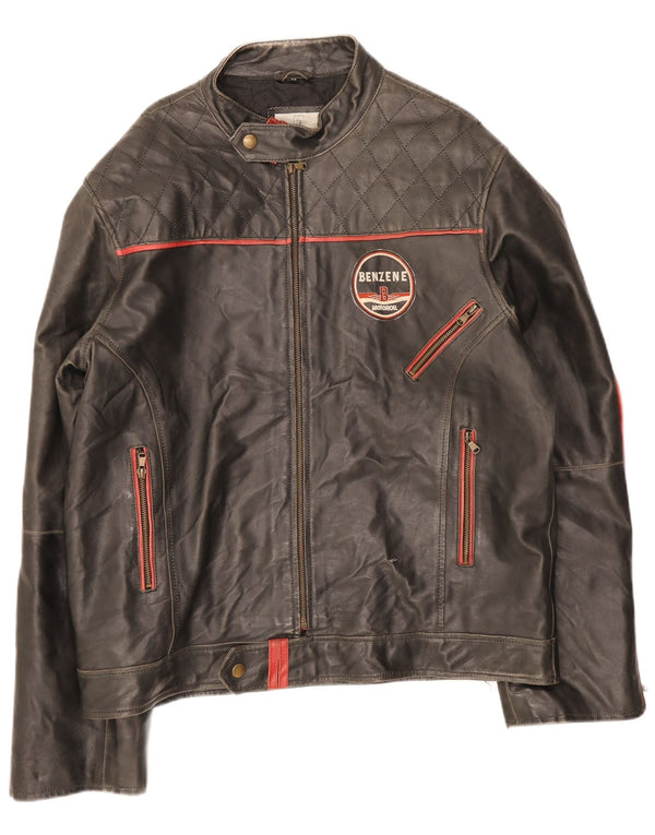 Les Boulevards muška Moto Racer kožna jakna UK 40 velika crna