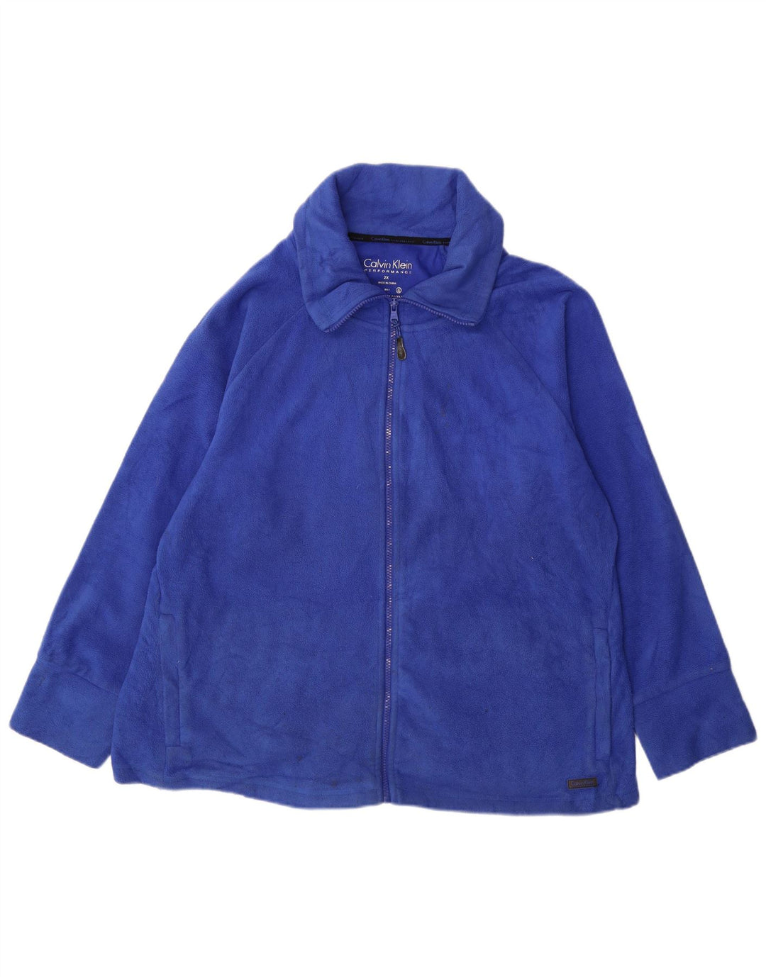 CALVIN KLEIN muška jakna od flisa za performanse UK 44 2XL plavi poliester