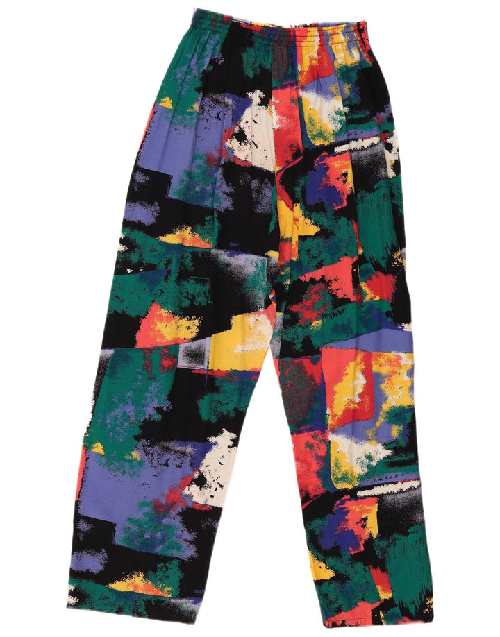 Vintage ženske ležerne hlače širokog kroja W30 L27 Raznobojni patchwork