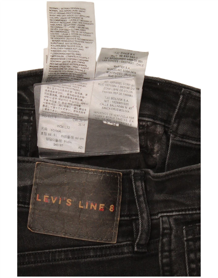 LEVI'S ženske uske traperice W26 L28 crni pamuk