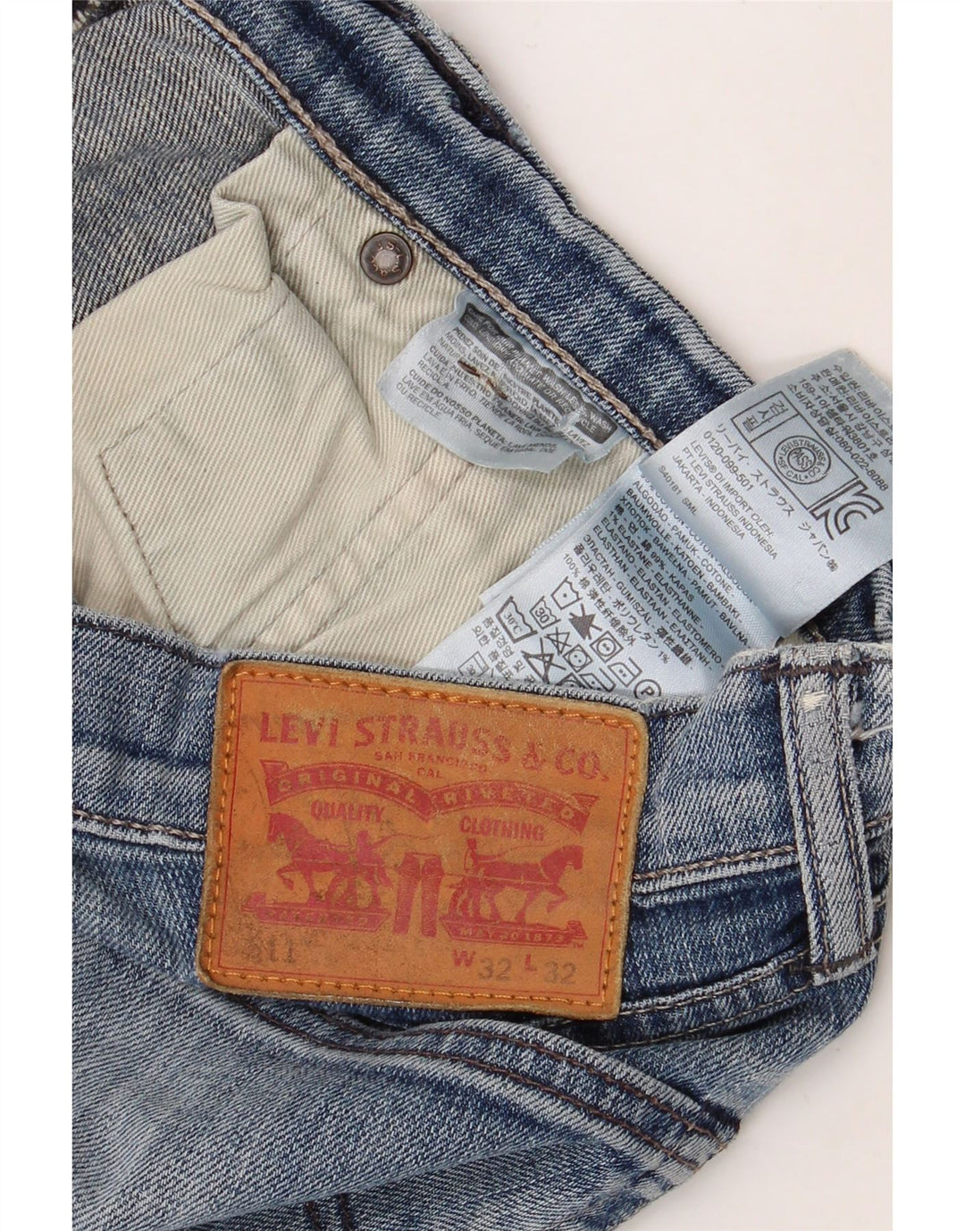 LEVI'S Muške 511 uske traperice W32 L32 Plavi pamuk