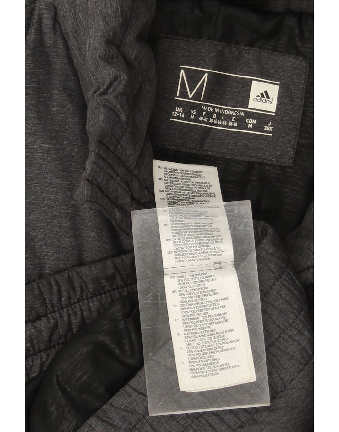 ADIDAS Womens Padded Jacket UK 12/14 Medium Grey Nylon Vintage Adidas and Second-Hand Adidas from Messina Hembry 
