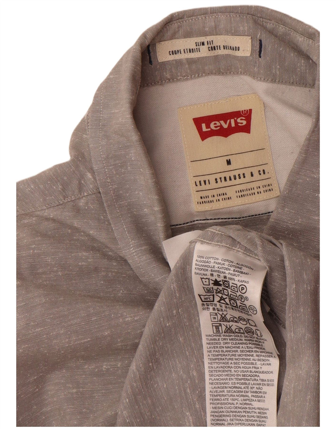 Levi's muška uska košulja od srednje sivog flekastog pamuka