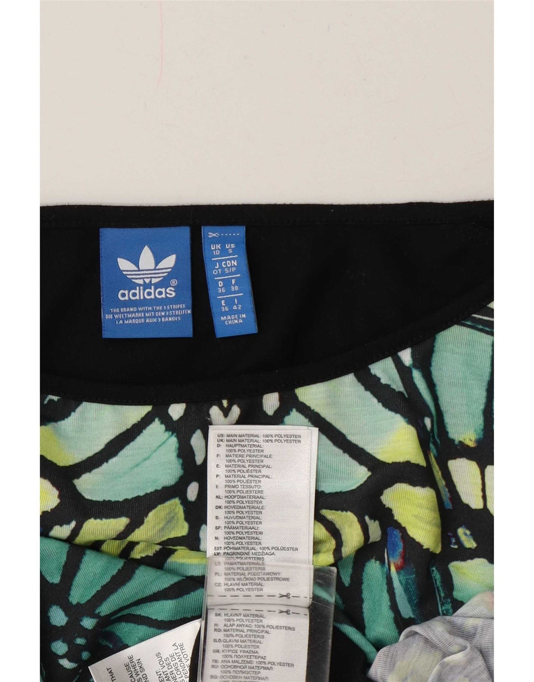 Adidas ženski gornji dio s 3/4 rukavima s apstraktnim uzorkom UK 10 Small Multicolo