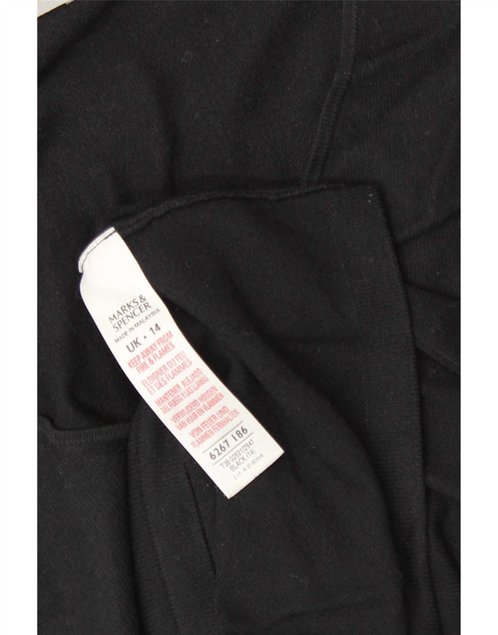 Marks & Spencer ženska majica dugih rukava UK 14 srednje crna viskoza