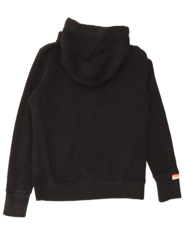 Superdry ženski pulover s kapuljačom s patentnim zatvaračem UK 14 Srednji crni pamuk