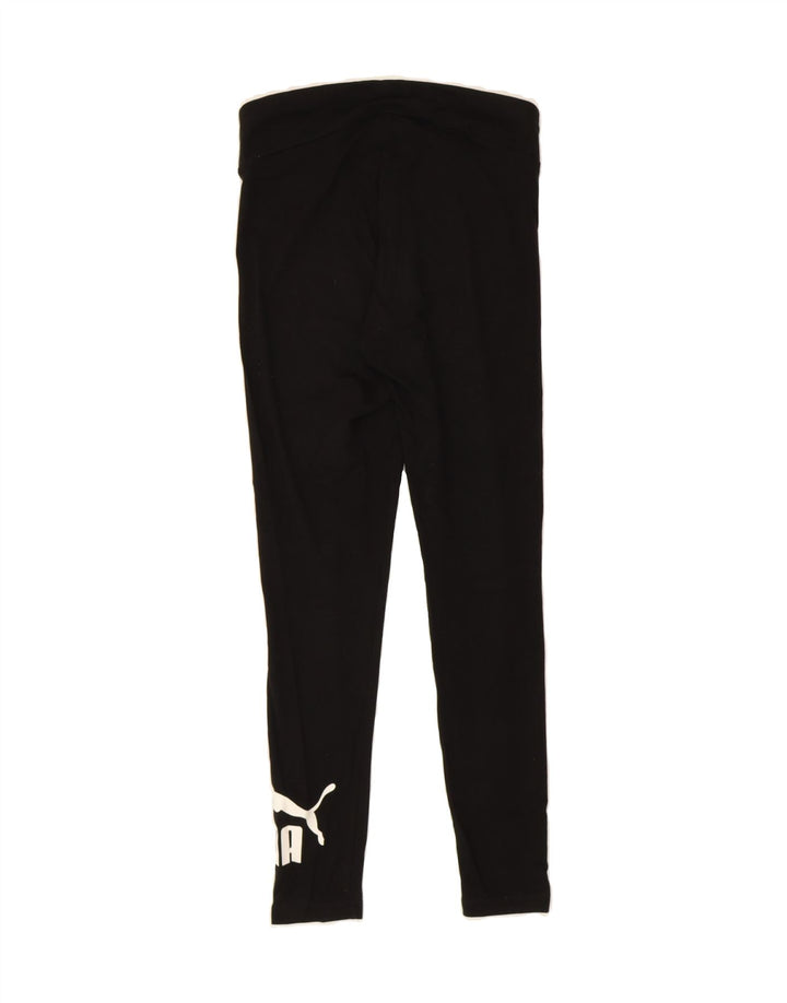 PUMA Womens Graphic Leggings UK 10 Small Black Cotton Vintage Puma and Second-Hand Puma from Messina Hembry 