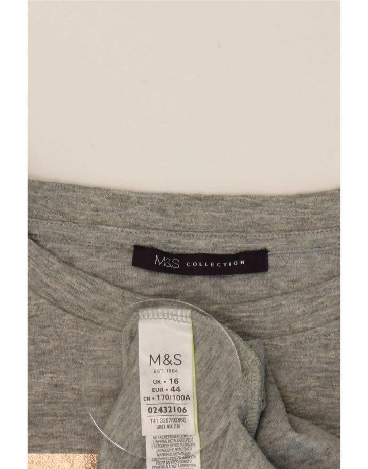 Marks & Spencer ženska majica dugih rukava s grafikama UK 16 Large Gray Colourblock