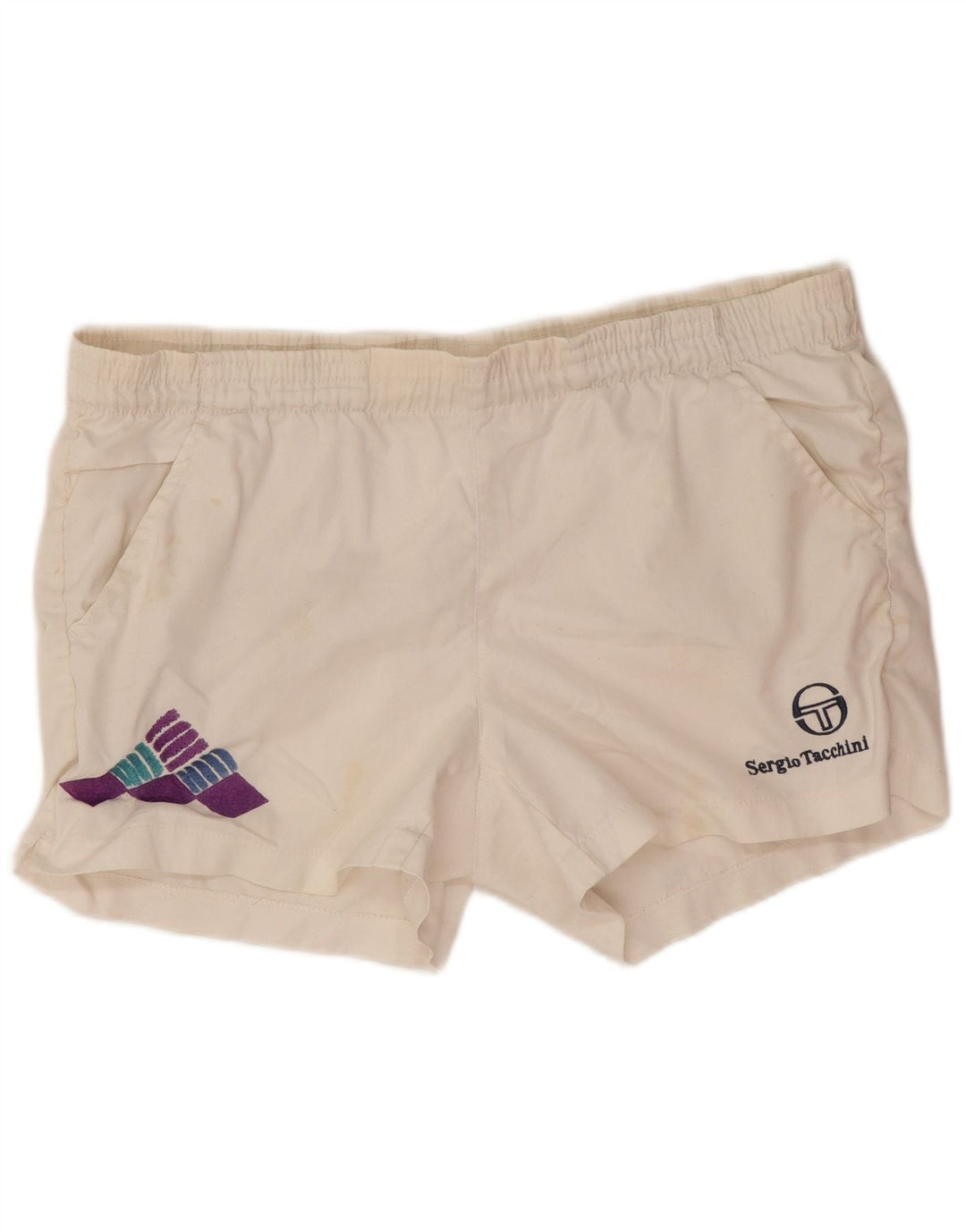 Sergio Tacchini muške sportske kratke hlače IT 46 mali bijeli poliester