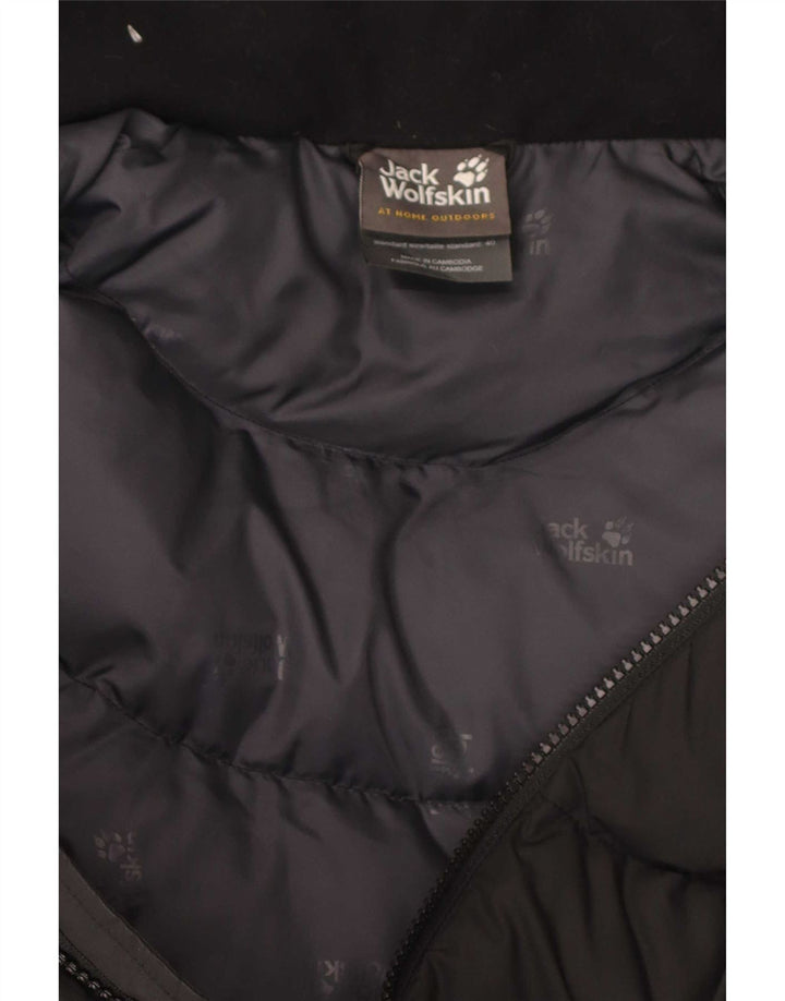 Jack Wolfskin ženski podstavljeni kaput s kapuljačom UK 10/12 srednje crni poliester