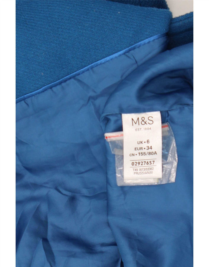 Marks & Spencer ženski kaput s dvostrukim kopčanjem UK 6 XS plavi poliester
