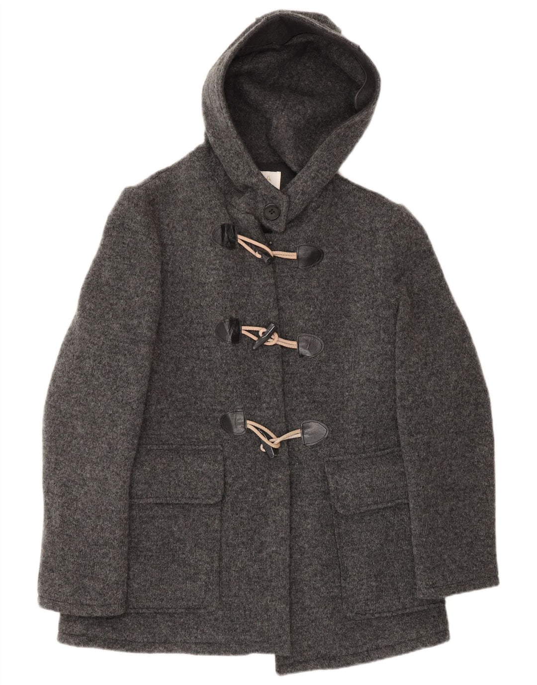 VINTAGE ženski duffle kaput s kapuljačom IT 48 XL siva vuna