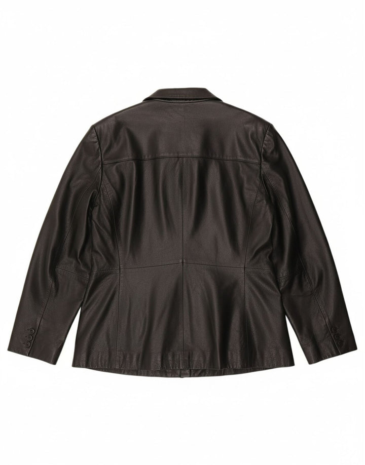 DANIER Womens Leather Jacket UK 20/22 2XL Black Leather