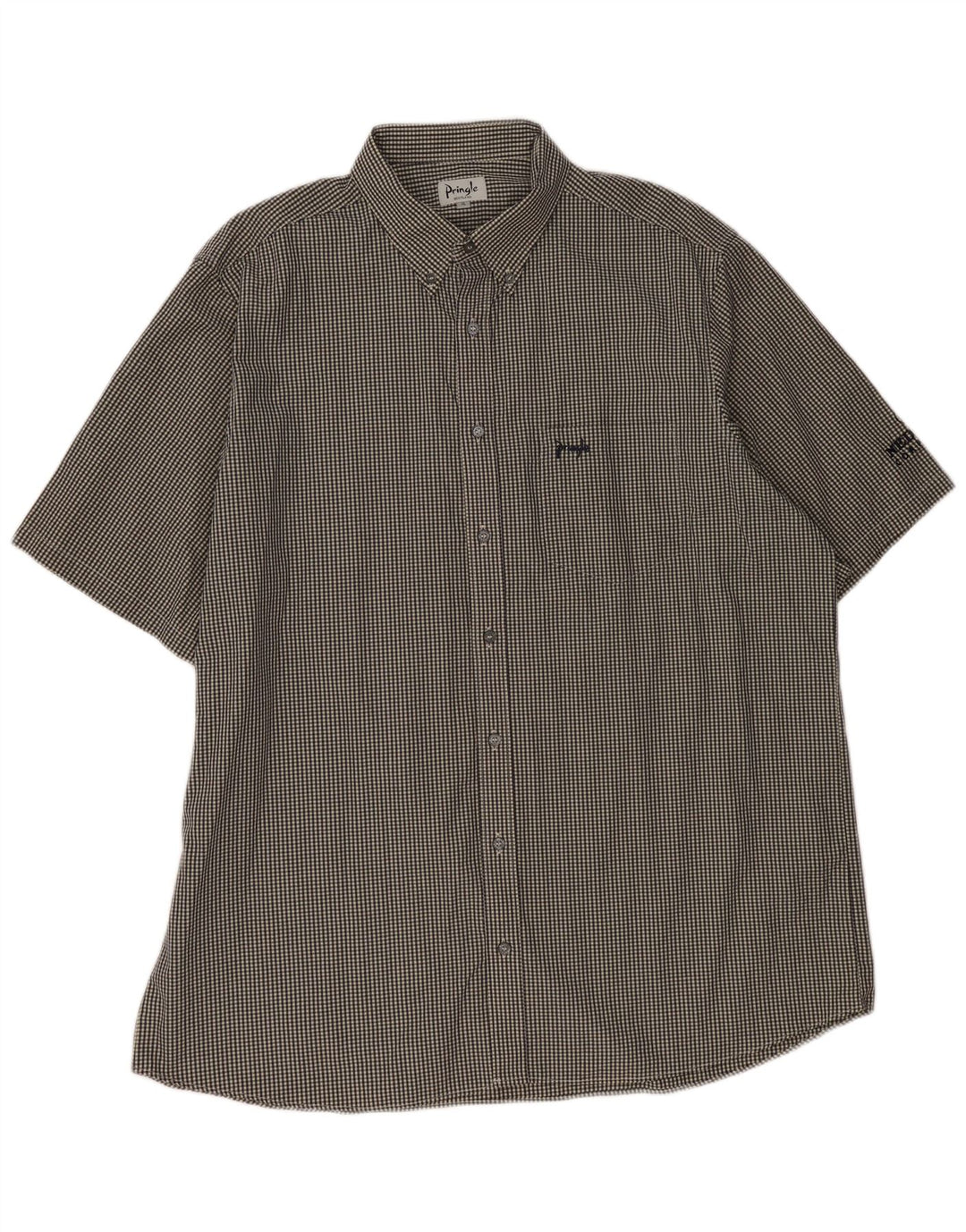 PRINGLE muška košulja kratkih rukava XL crni pamuk od ginghama