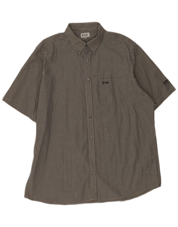 PRINGLE muška košulja kratkih rukava XL crni pamuk od ginghama