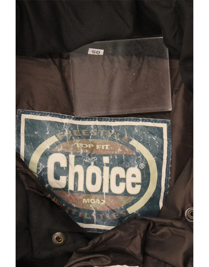 VINTAGE ženski podstavljeni kaput s kapuljačom EU 50 2XL crni poliamid