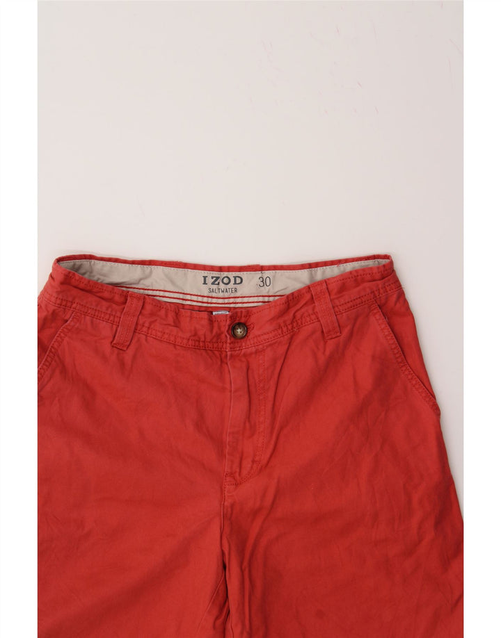 IZOD Mens Salt Water Chino Shorts W30 Medium  Red Cotton Vintage Izod and Second-Hand Izod from Messina Hembry 