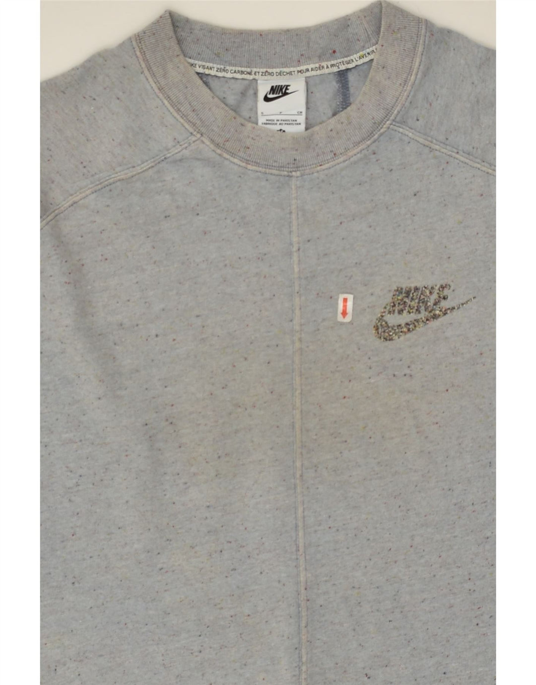 NIKE Mens T-Shirt Top Small Grey Flecked Cotton Vintage Nike and Second-Hand Nike from Messina Hembry 
