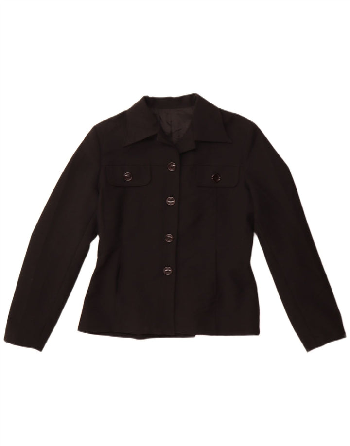 Vintage ženska jakna sa 4 gumba IT 44 srednji crni poliester